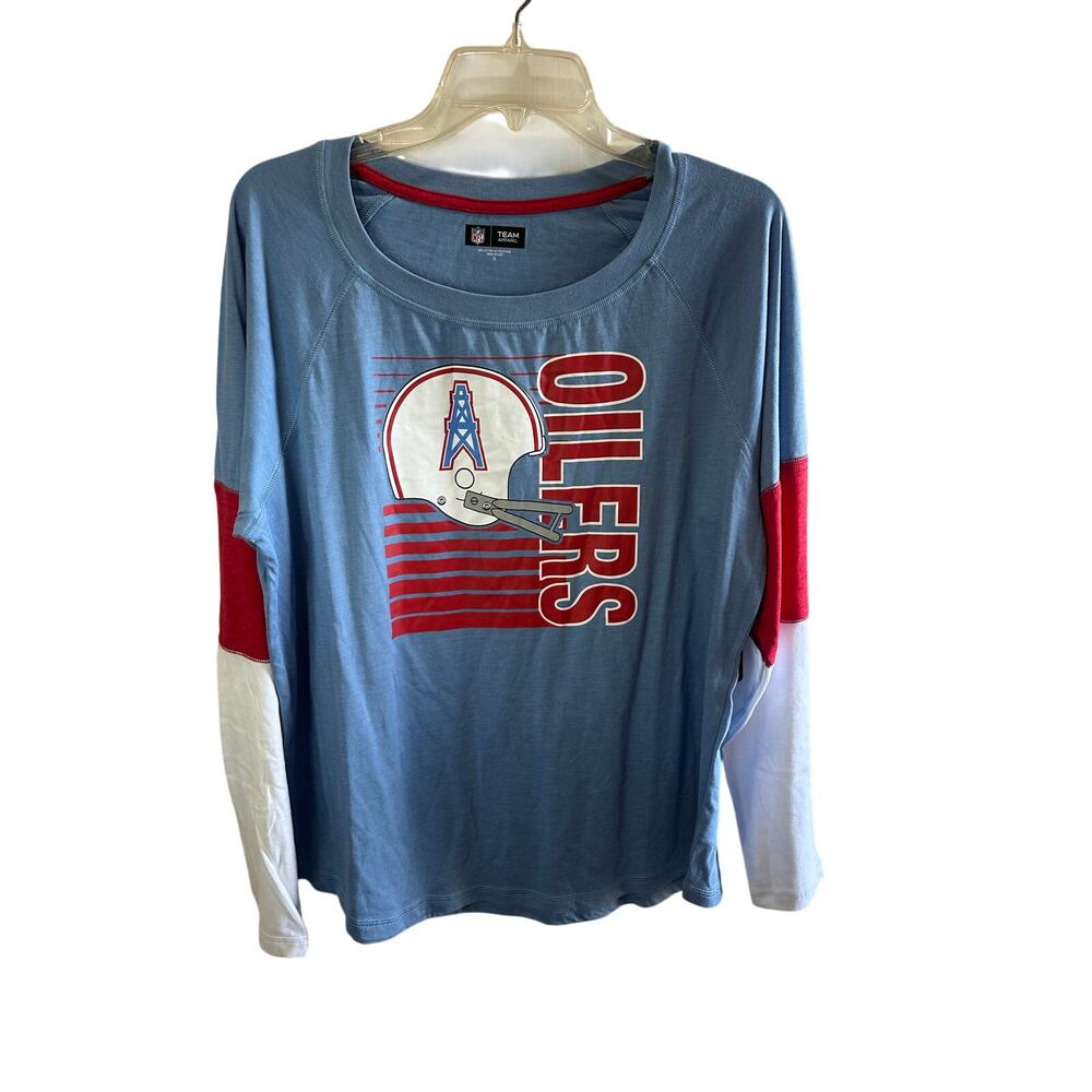 Tennessee Oilers Titans NFL Longsleeve Shirt NWT Sz XL Blue Red Retro Style Mens